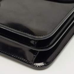 Pre Owned Gucci Black Glossy Leather Medium Interlocking G Shoulder Bag