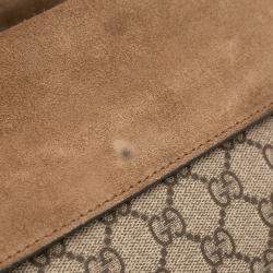 Pre Owned Gucci Beige Brown Medium GG Supreme Dionysus Shoulder Bag