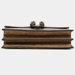 Pre Owned Gucci Beige Brown Medium GG Supreme Dionysus Shoulder Bag