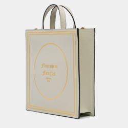 Pre Owned Gucci Beige Garden Calfskin Mushrooms Vertical Shopping Tote