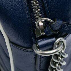 Pre Owned Gucci Blue Small GG Marmont Leather Torchon Crossbody