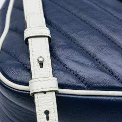 Pre Owned Gucci Blue Small GG Marmont Leather Torchon Crossbody