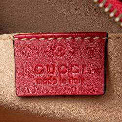 Pre Owned Gucci Red Mini GG Marmont Matelasse Leather Crossbody