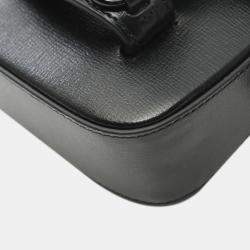Pre Owned Gucci Black Mini Leather Horsebit 1955 Web Satchel
