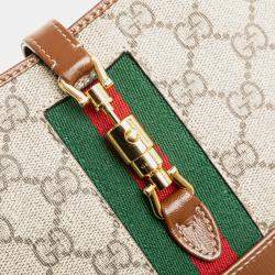 Pre Owned Gucci Beige/Brown Mini GG Supreme Web Jackie 1961 Crossbody