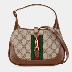 Pre Owned Gucci Beige/Brown Mini GG Supreme Web Jackie 1961 Crossbody