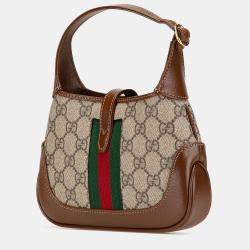 Pre Owned Gucci Beige/Brown Mini GG Supreme Web Jackie 1961 Crossbody