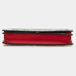 Pre Owned Gucci Multicolor GG Supreme Blooms Wallet on Chain
