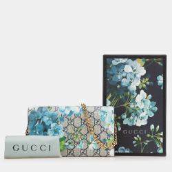 Pre Owned Gucci Multicolor GG Supreme Blooms Wallet on Chain