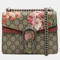 Pre Owned Gucci Brown Small GG Supreme Blooms Dionysus Crossbody