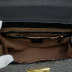 Pre Owned Gucci Brown Small GG Supreme Padlock Satchel