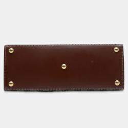 Pre Owned Gucci Brown Small GG Supreme Padlock Satchel