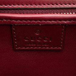 Pre Owned Gucci Bamboo 1947 Top Handle Bag Rosso Ancora Red Leather Size Small