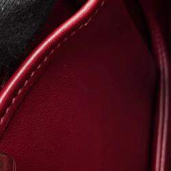Pre Owned Gucci Bamboo 1947 Top Handle Bag Rosso Ancora Red Leather Size Small