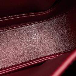 Pre Owned Gucci Bamboo 1947 Top Handle Bag Rosso Ancora Red Leather Size Small