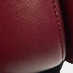 Pre Owned Gucci Bamboo 1947 Top Handle Bag Rosso Ancora Red Leather Size Small