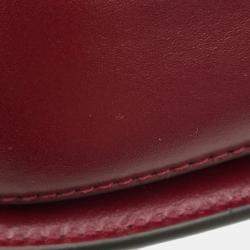 Pre Owned Gucci Bamboo 1947 Top Handle Bag Rosso Ancora Red Leather Size Small