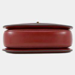 Pre Owned Gucci Bamboo 1947 Top Handle Bag Rosso Ancora Red Leather Size Small