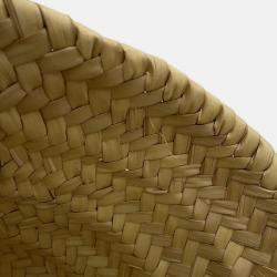 Pre Owned Gucci Logo Basket Bag Yellow/Natural Straw Leather