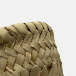 Pre Owned Gucci Logo Basket Bag Yellow/Natural Straw Leather