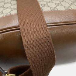 Pre Owned Gucci Interlocking G GG Supreme Backpack Beige/Brown Pvc Leather