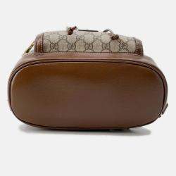 Pre Owned Gucci Interlocking G GG Supreme Backpack Beige/Brown Pvc Leather