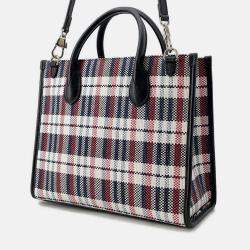 Pre Owned Gucci Embroidery Tote Bag Multicolor Canvas Leather Size Small