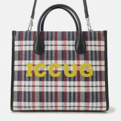 Pre Owned Gucci Embroidery Tote Bag Multicolor Canvas Leather Size Small
