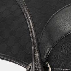 Pre Owned Gucci Black Canvas GG Tote Handbag