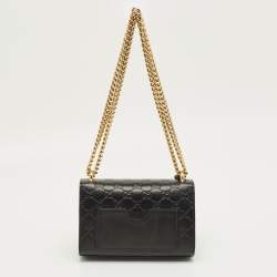 Pre Owned Gucci Black Guccissima Leather Small Padlock Shoulder Bag