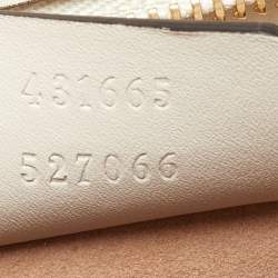 Pre Owned Gucci White Leather Floral Embroidered Medium Sylvie Top Handle Bag