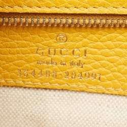 Pre Owned Gucci Mustard Leather Small Swing Tote