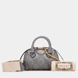 Pre Owned Gucci Grey Mini GG Matelasse Leather Marmont Satchel