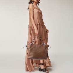Pre Owned Gucci Brown Leather Large Bamboo Bar Shoulder Bag