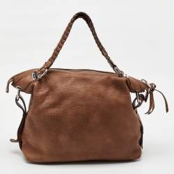 Pre Owned Gucci Brown Leather Large Bamboo Bar Shoulder Bag