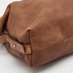 Pre Owned Gucci Brown Leather Large Bamboo Bar Shoulder Bag
