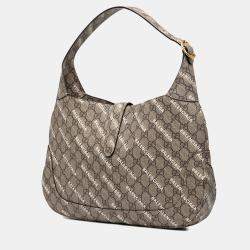 Pre Owned Gucci Beige Balenciaga The Hacker Project Medium GG Supreme Jackie 1961