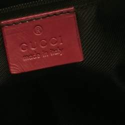 Pre Owned Gucci Red GG Canvas and Leather Boston Bag