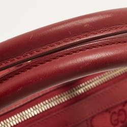 Pre Owned Gucci Red GG Canvas and Leather Boston Bag