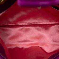 Pre Owned Gucci Purple Small GG Marmont Matelasse Velvet Crystal Embellished Shoulder Bag