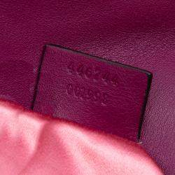 Pre Owned Gucci Purple Small GG Marmont Matelasse Velvet Crystal Embellished Shoulder Bag