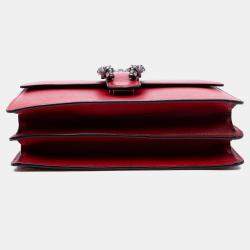 Pre Owned Gucci Red Medium Bamboo Dionysus Web Satchel