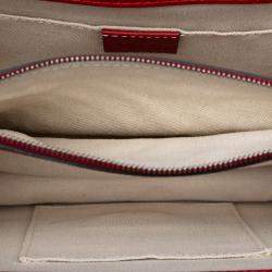 Pre Owned Gucci Red Medium Bamboo Dionysus Web Satchel