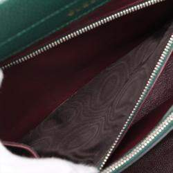 Pre Owned Gucci Green Small Grained Calfskin Zumi Top Handle Bag