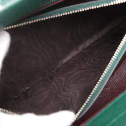 Pre Owned Gucci Green Small Grained Calfskin Zumi Top Handle Bag