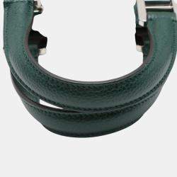 Pre Owned Gucci Green Small Grained Calfskin Zumi Top Handle Bag