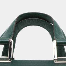 Pre Owned Gucci Green Small Grained Calfskin Zumi Top Handle Bag