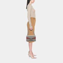 Pre Owned Gucci Beige Brown Medium GG Supreme Dionysus Shoulder Bag