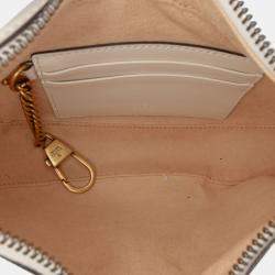 Pre Owned Gucci White Mini GG Marmont Half Moon Bag