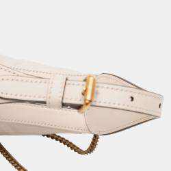 Pre Owned Gucci White Mini GG Marmont Half Moon Bag